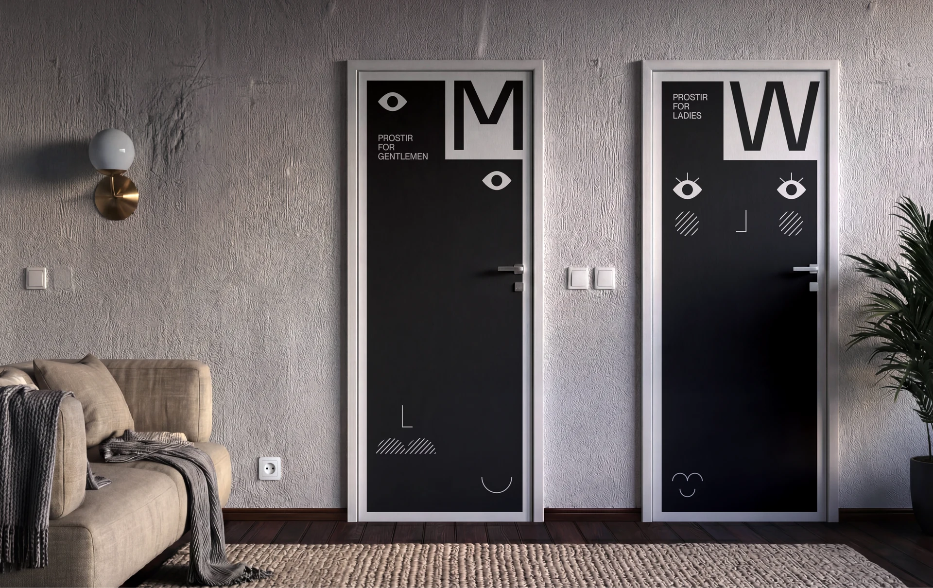 Prostir restroom signage